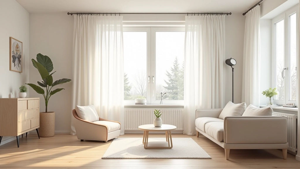 Modern Latvian apartment interior flooded with natural daylight through large windows