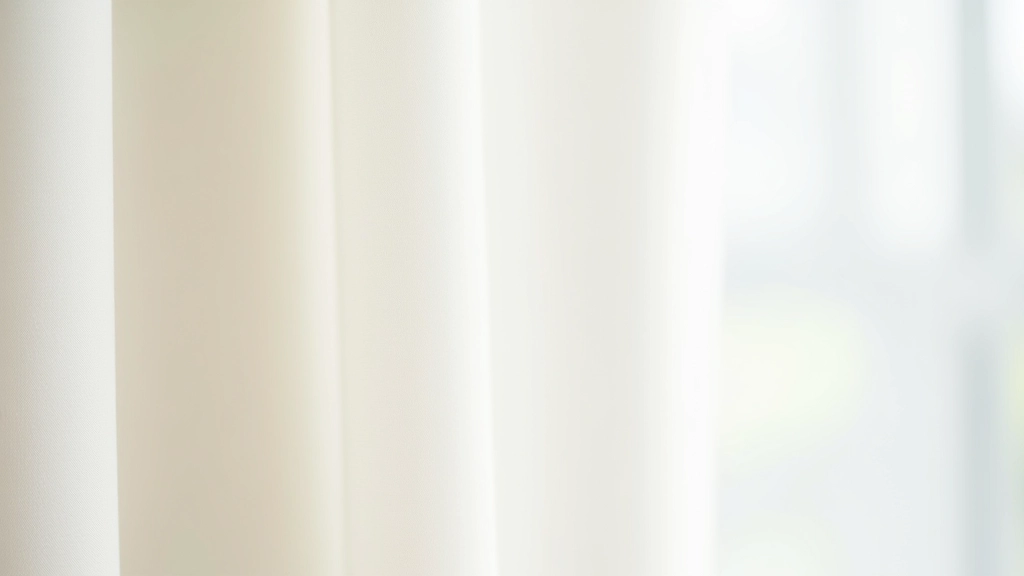 Close-up texture of various thermal and insulated curtain fabrics, showing weave patterns and thickness, neutral colors including white, cream, and pale gray