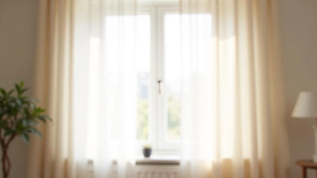Side-by-side comparison of same window with white sheer curtains versus cream sheer curtains, showing subtle light transmission and color reflection differences